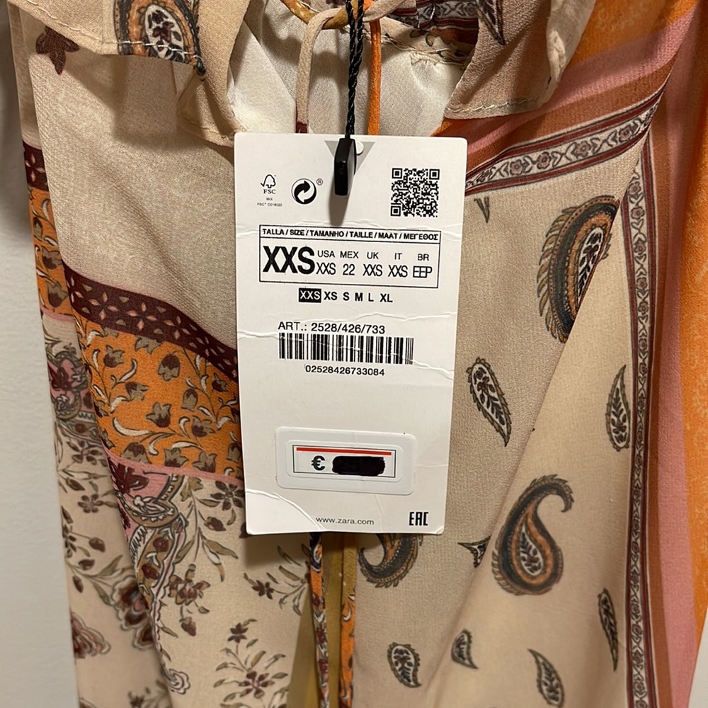 Rare NWT Zara Paisley Boho Maxi Dress XXS blogger favorite fall dress maxi - Picture 11 of 11